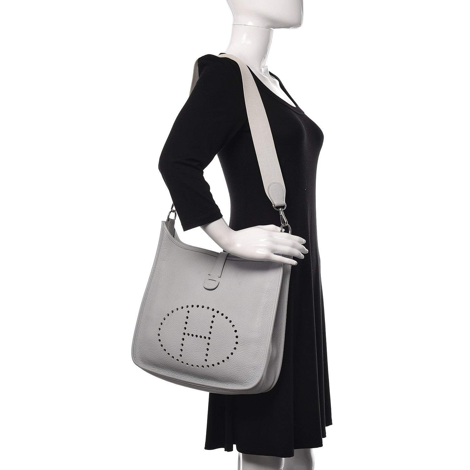 Hermes Taurillon Clemence Evelyne GM Bleu Arctic 2 of 23