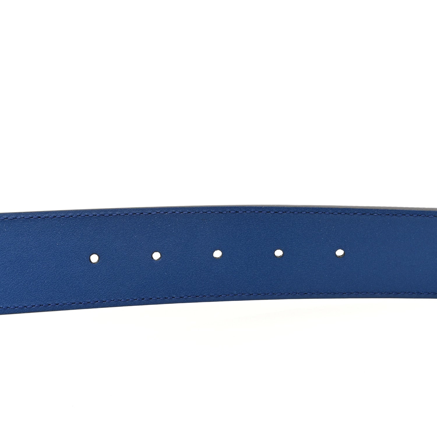 Gucci Calfskin GG Tennis Embossed Double G 40mm Belt 70 28 Intense Metal Blue 4 of 4