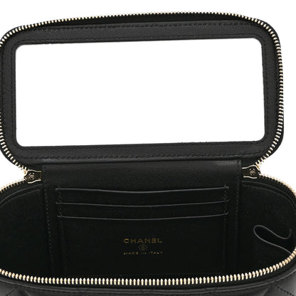 Chanel Lambskin Quilted Trendy Small Top Handle Vanity Case With Chain Black 6 of 12