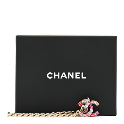 Chanel Baguette Crystal Chain CC Bracelet Pink Gold 6 of 6
