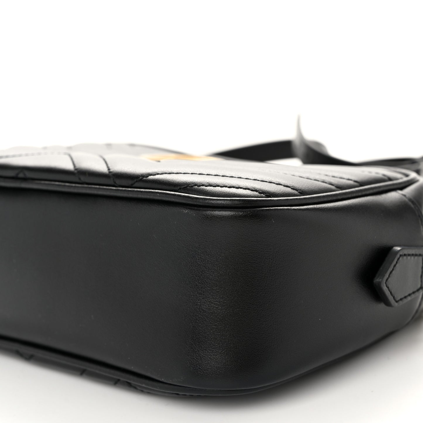 Calfskin Matelasse Small GG Marmont Chain Shoulder Bag Black