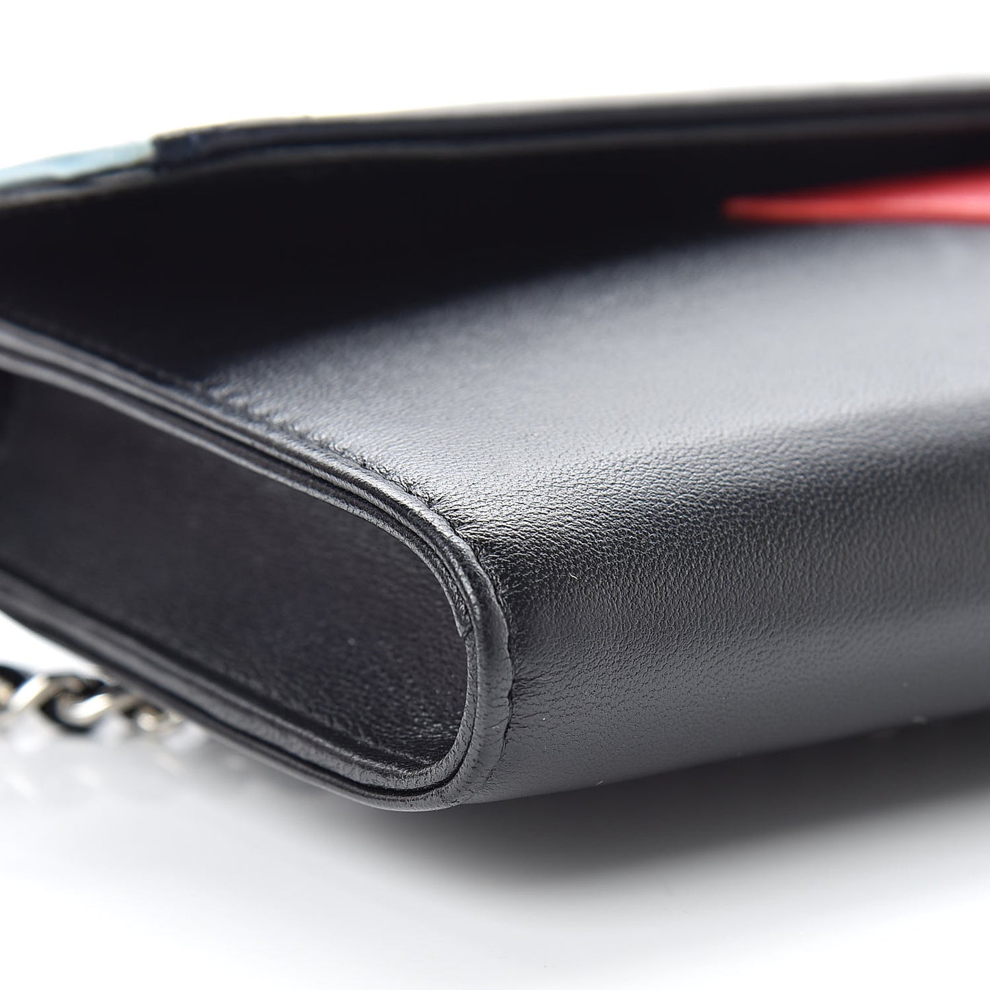 Lambskin Airlines Wallet On Chain WOC Blue Black Red
