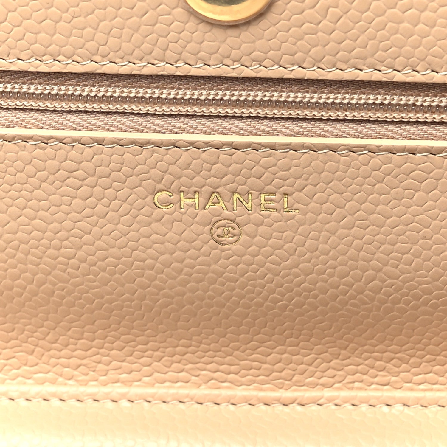 Chanel Caviar Quilted Wallet on Chain WOC Beige 6 of 12