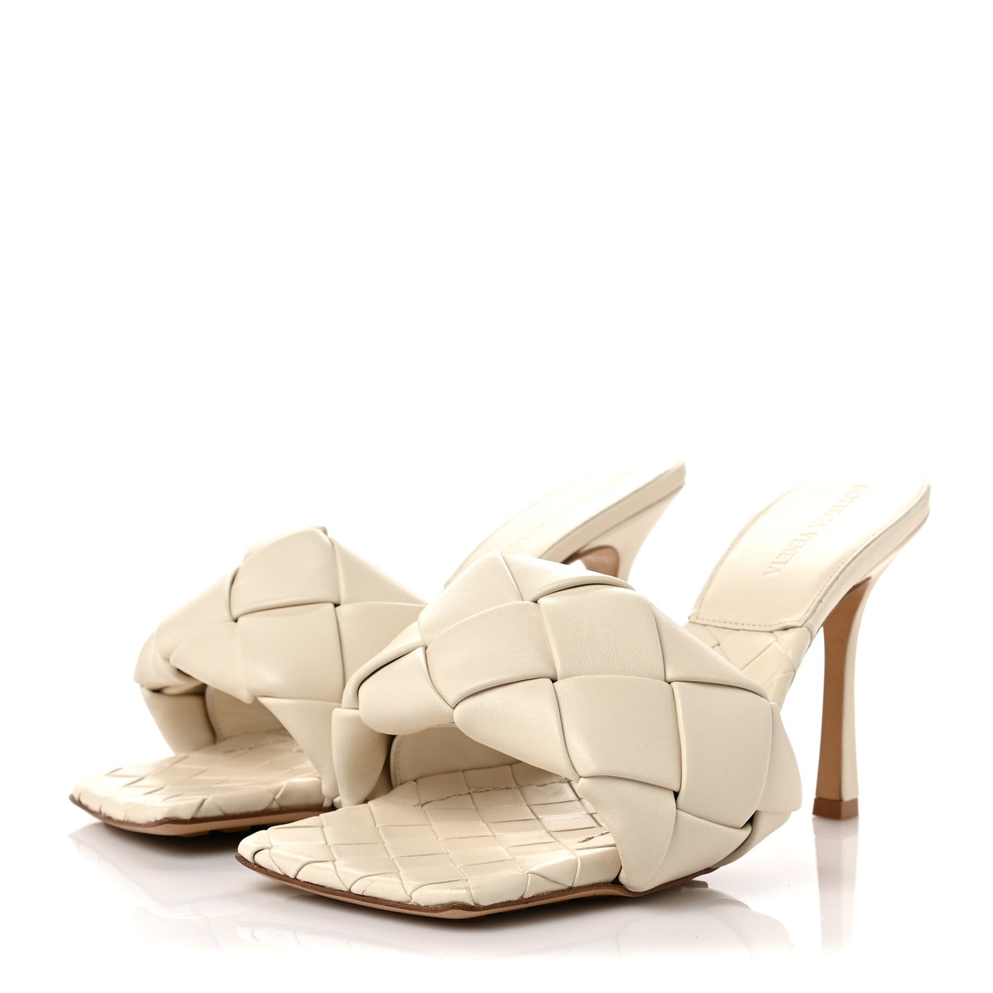 Nappa Maxi Intrecciato Lido Mule Sandals 38.5 Wax
