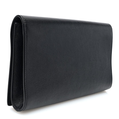 Saint Laurent Calfskin Monogram Large Belle De Jour Clutch Black 3 of 9