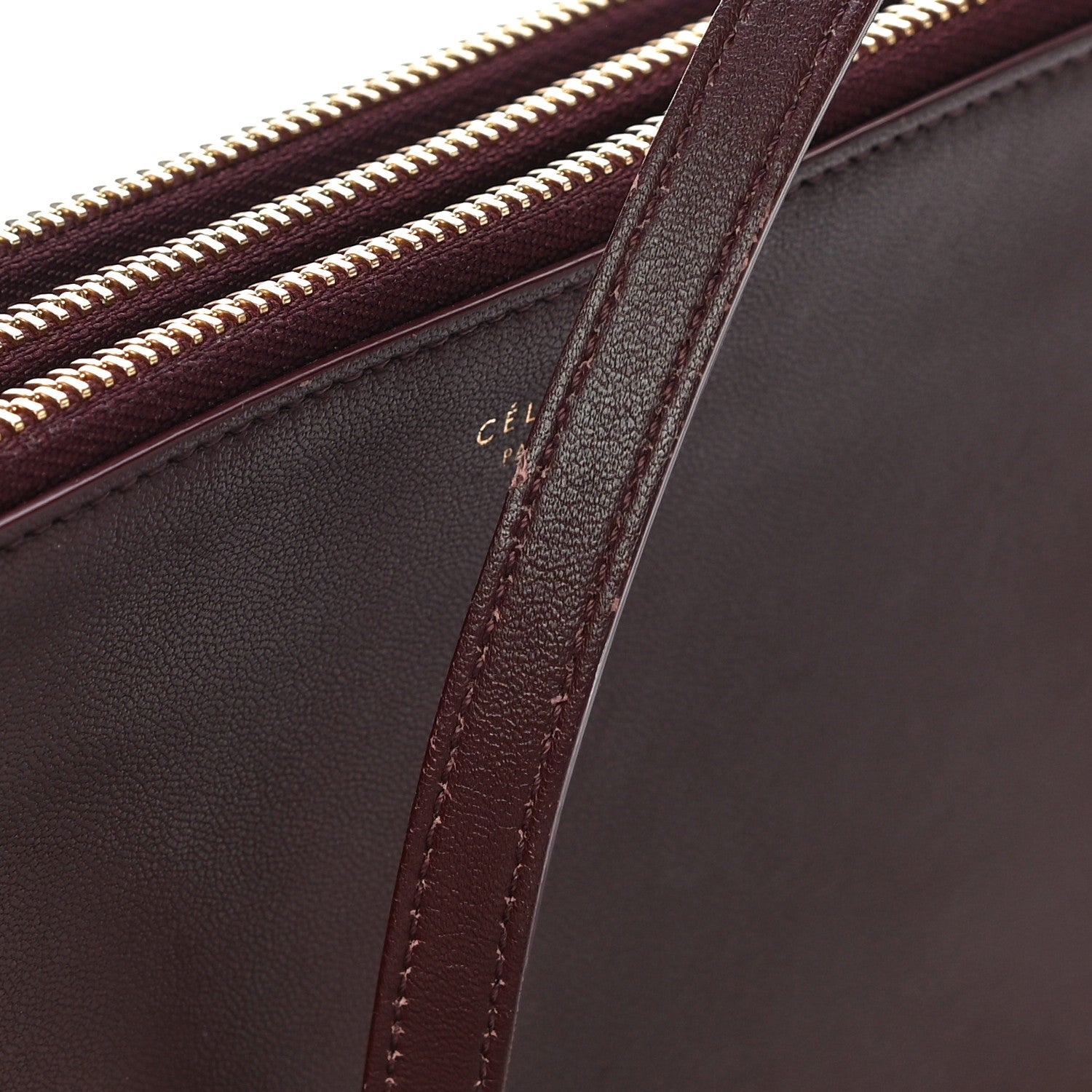 Celine Lambskin Small Trio Crossbody Bag Burgundy 13 of 15