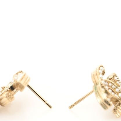 Chanel Pearl Chain CC Dangle Earrings Gold 2 of 3