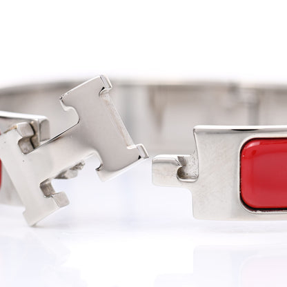 Hermes Enamel Narrow Clic Clac H Bracelet GM Rouge Vif 5 of 5