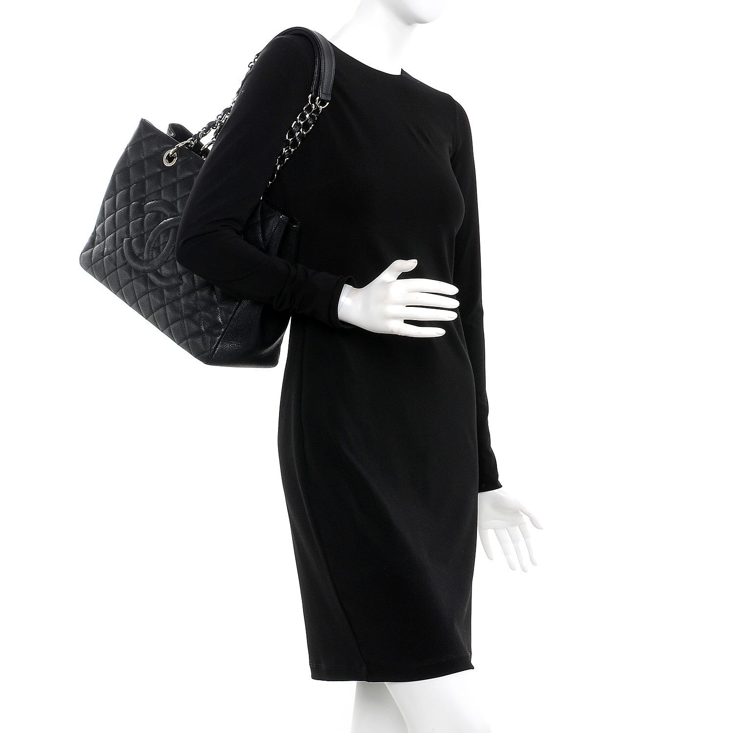 Chanel Caviar Quilted Grand Shopping Tote GST Black 2 of 8