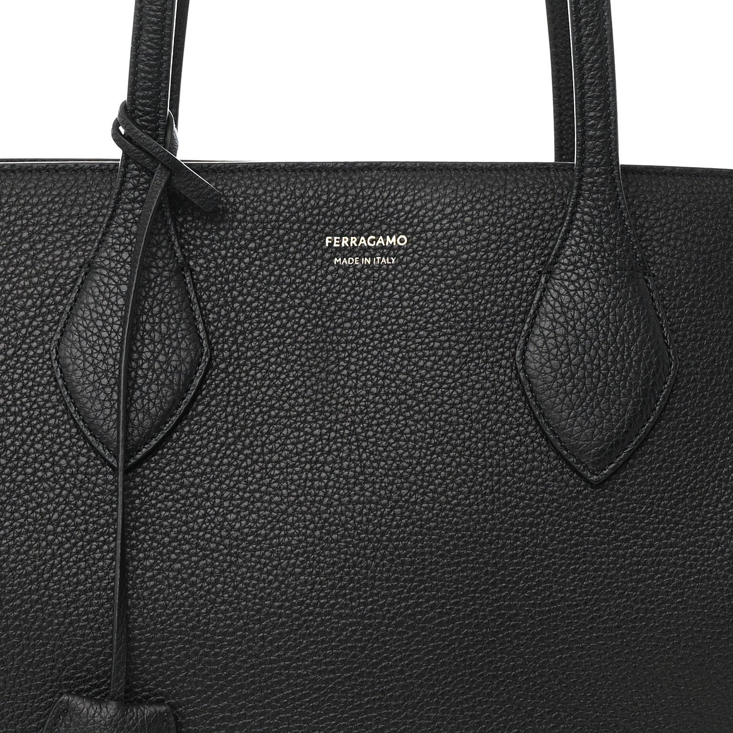 Salvatore Ferragamo Grained Calfskin Medium Star Tote Black 8 of 14