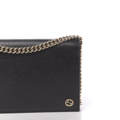 Gucci Textured Calfskin Medium Betty Chain Wallet Black 11 of 11