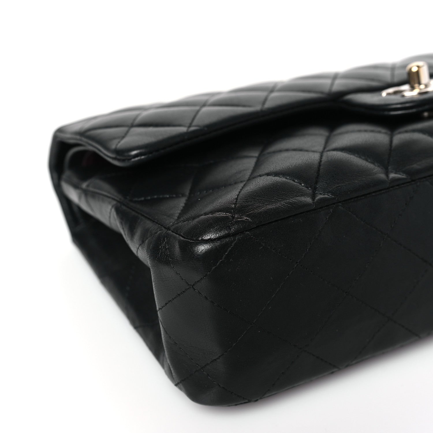 Chanel Lambskin Quilted Medium Double Flap Black 8 of 9