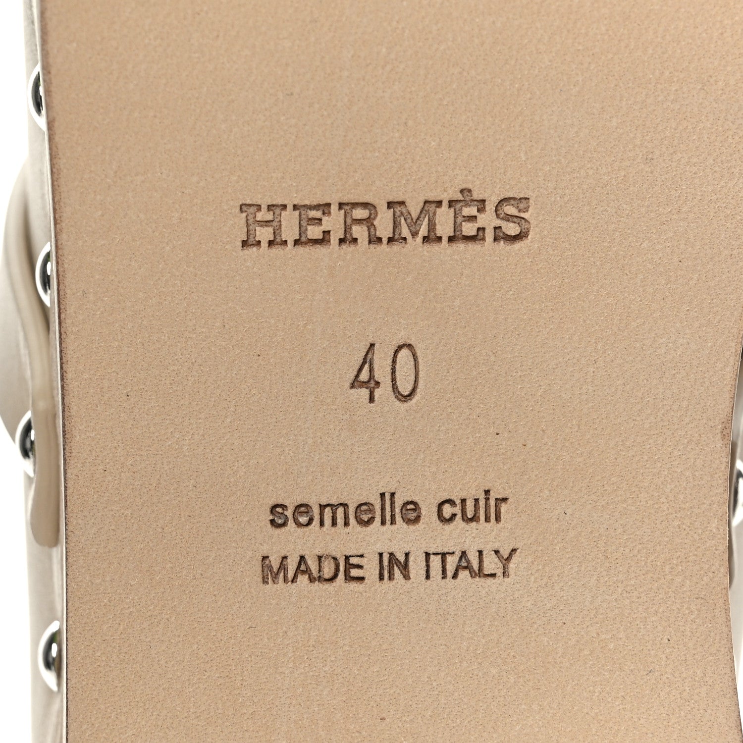Hermes Calfskin Carlotta Mules 40 Hetre 7 of 7