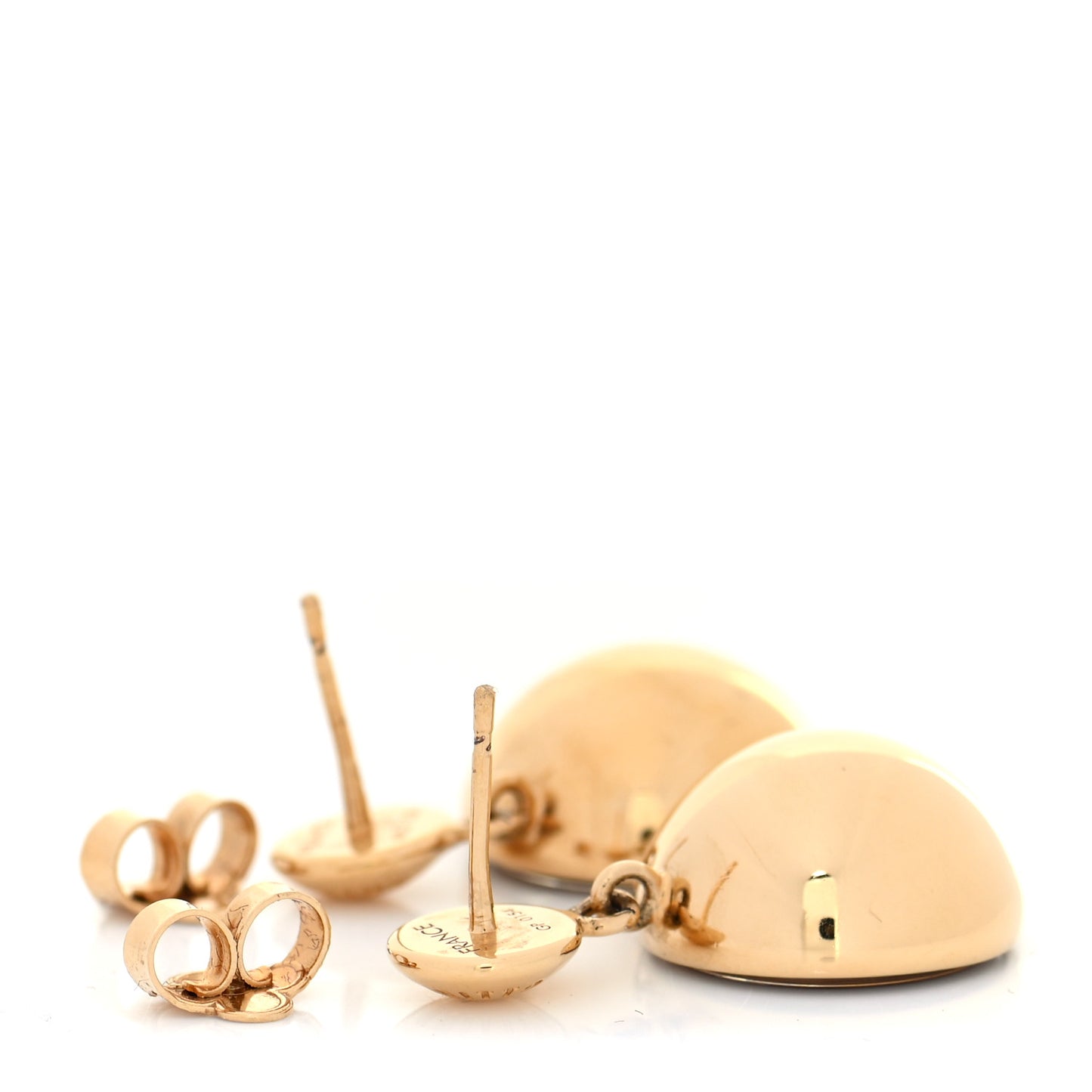Inclusion Art Deco Earrings Gold Peach