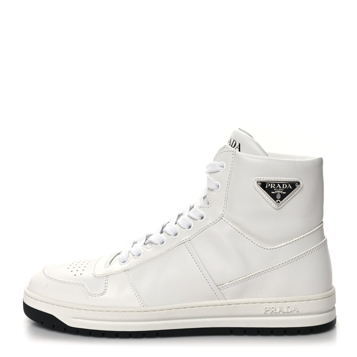 Vitello Rois Triangle Womens Downtown High Top 30mm Sneakers 41 White Black