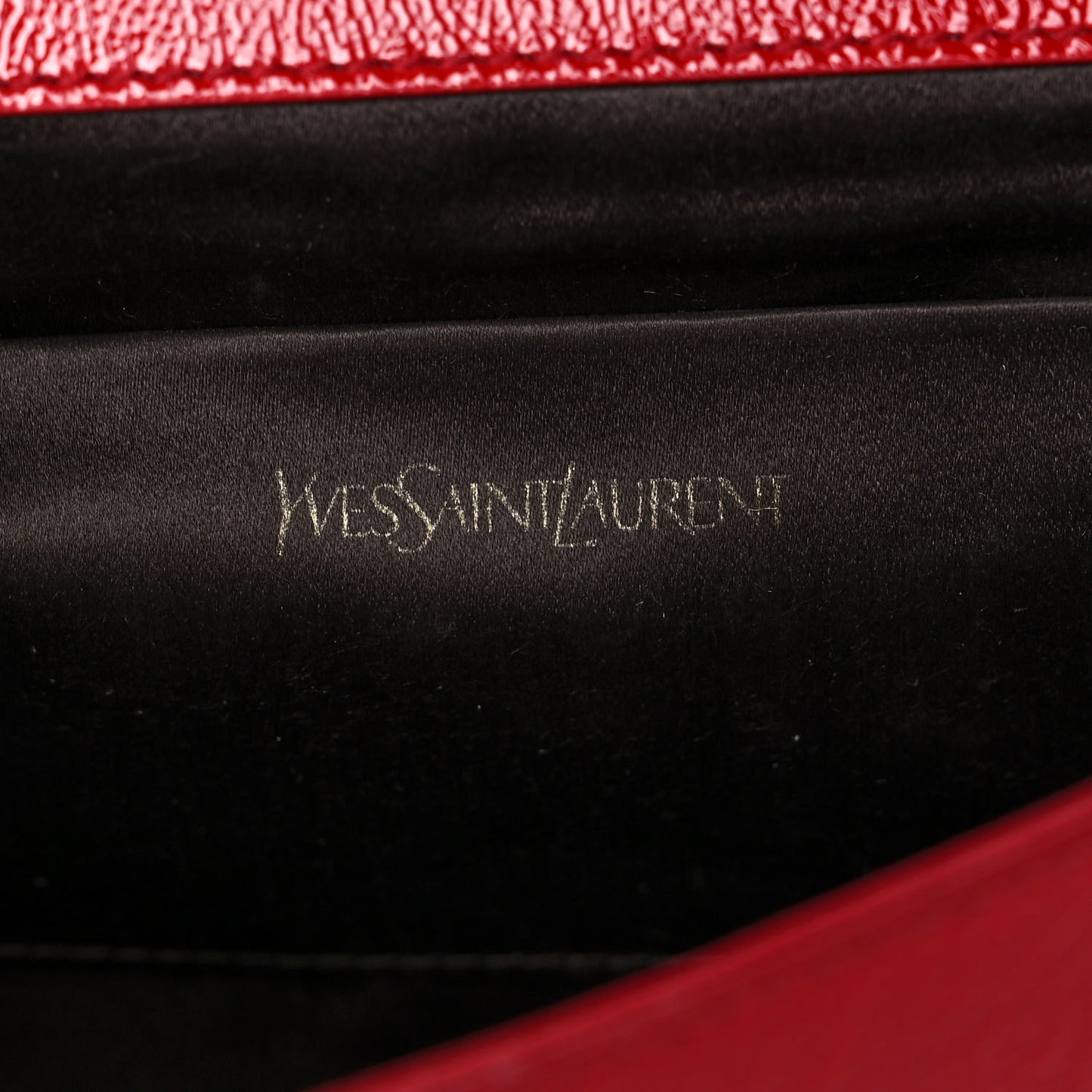Textured Patent Monogram Large Belle De Jour Clutch Red