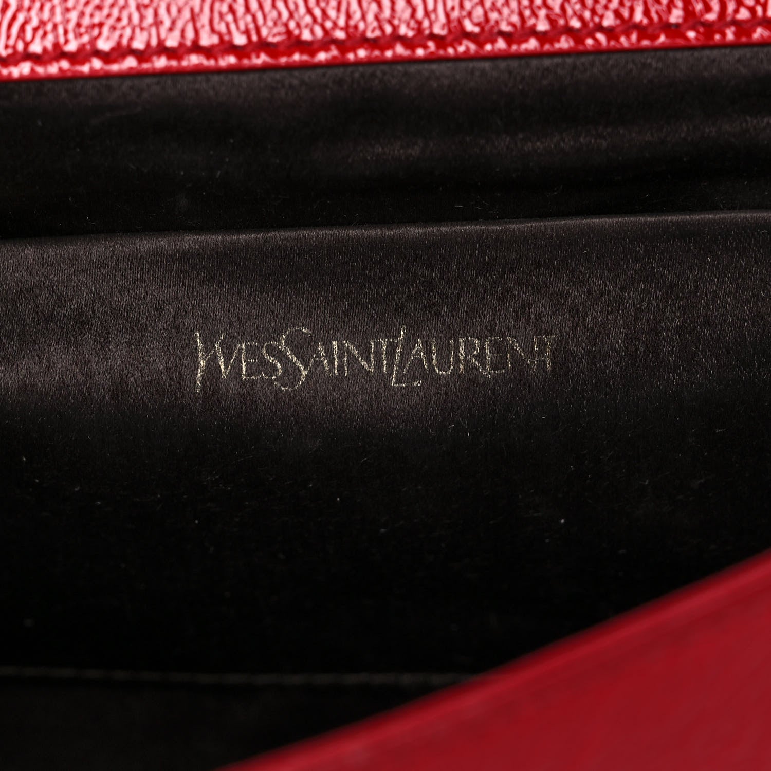 Saint Laurent Textured Patent Monogram Large Belle De Jour Clutch Red 6 of 11