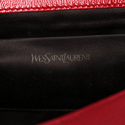 Saint Laurent Textured Patent Monogram Large Belle De Jour Clutch Red 6 of 11