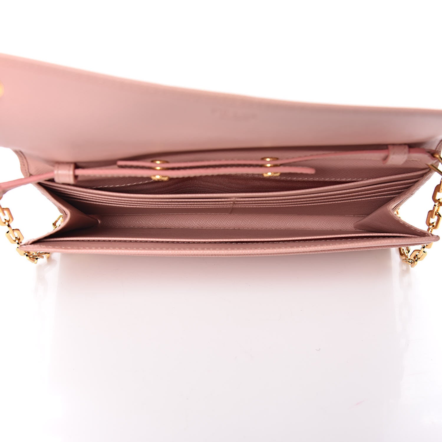 Prada Saffiano Metal Large Chain Wallet Orchidea 5 of 11