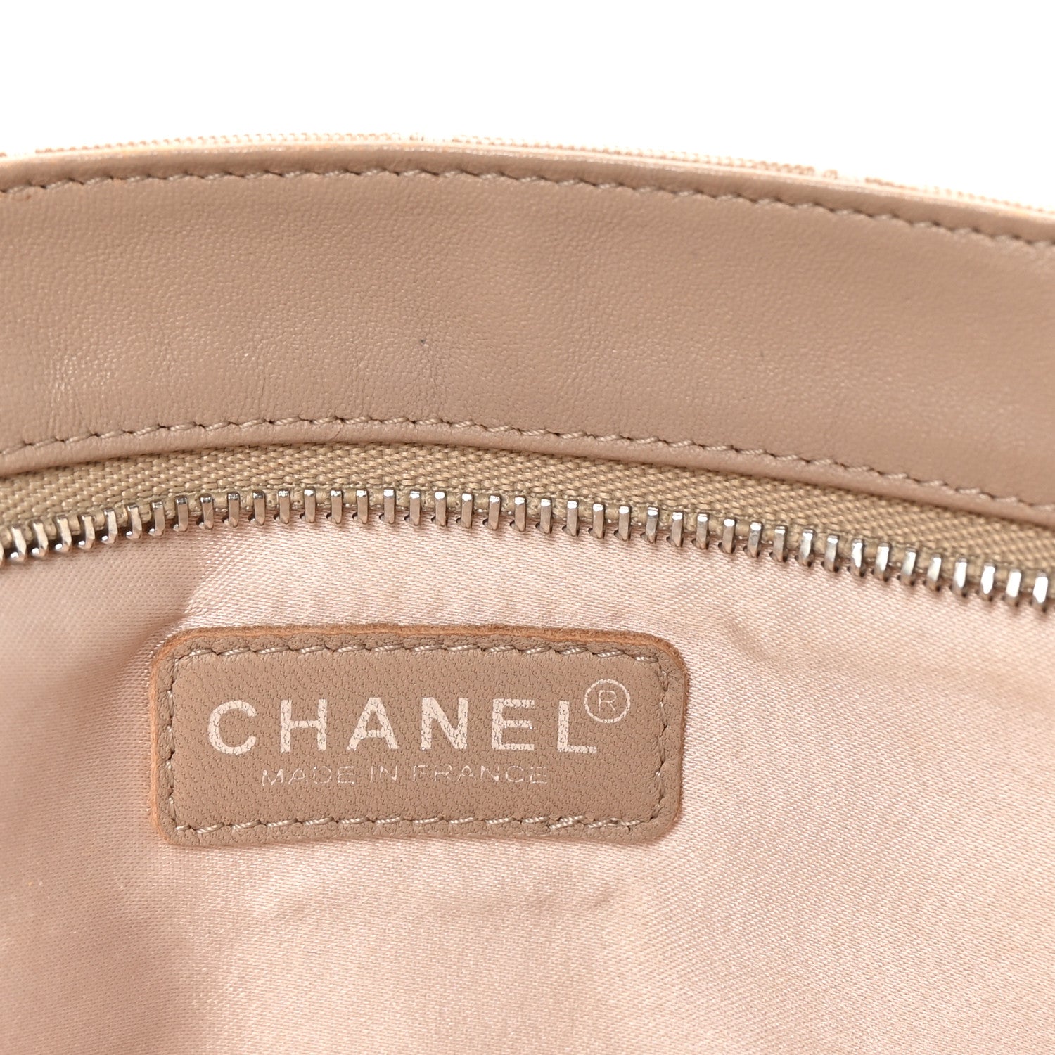 Chanel Nylon Travel Ligne Zip Pouch Beige 6 of 7