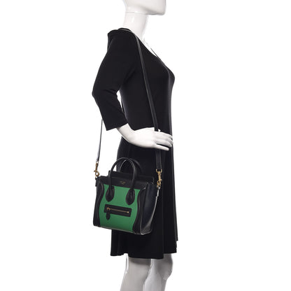 Celine Smooth Calfskin Nano Bi-Color Luggage Grass 2 of 13