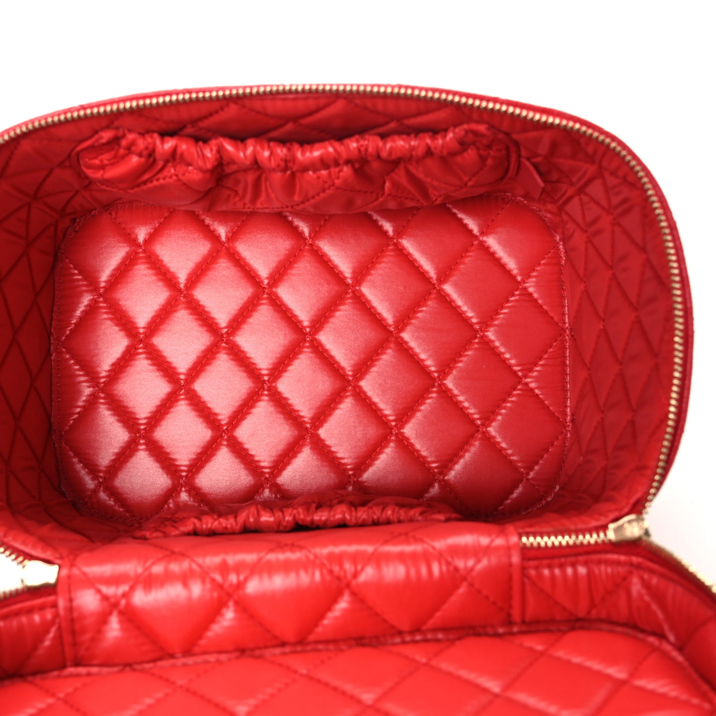 Caviar Quilted Large Vanity Pouch Red