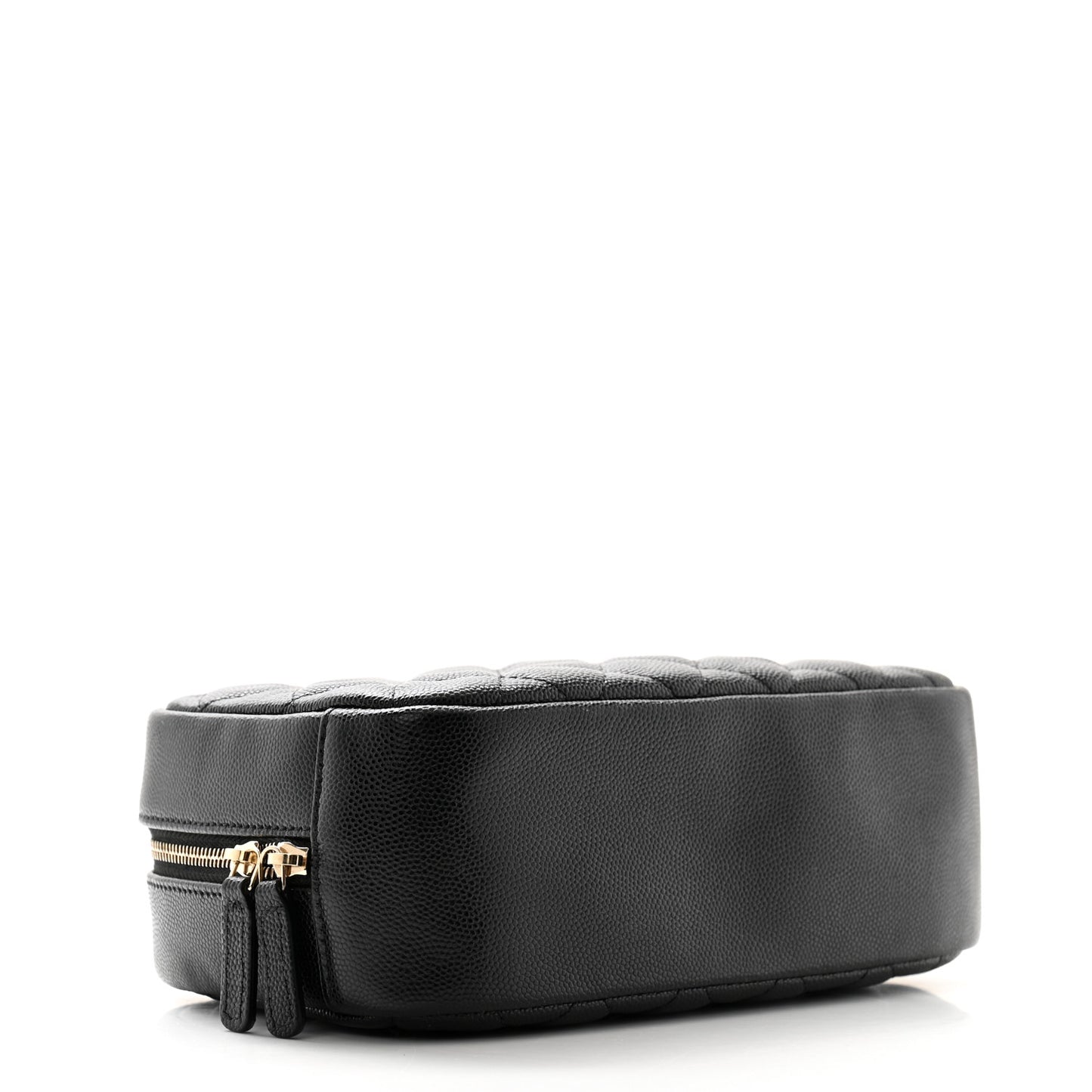 Caviar Quilted Medium Curvy Pouch Cosmetic Case Black