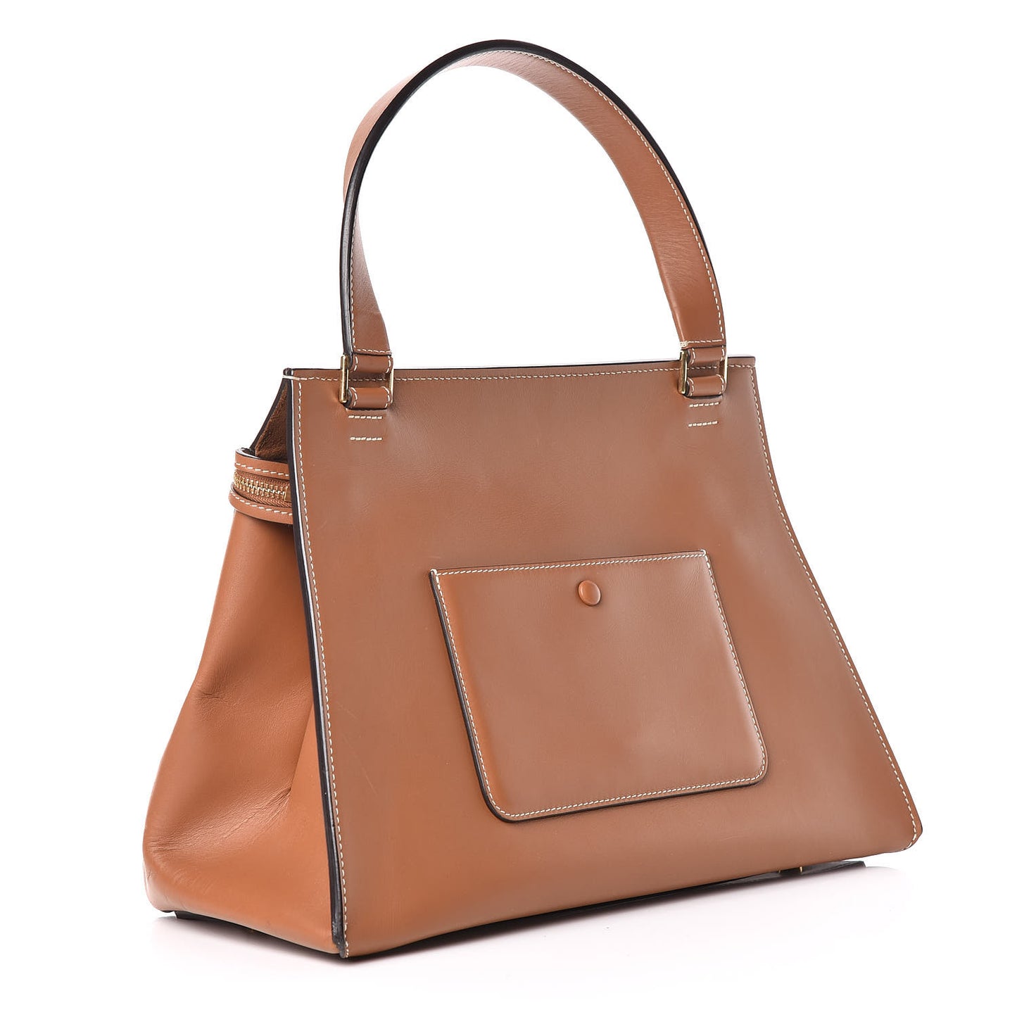 Smooth Calfskin Large Edge Shoulder Bag Camel