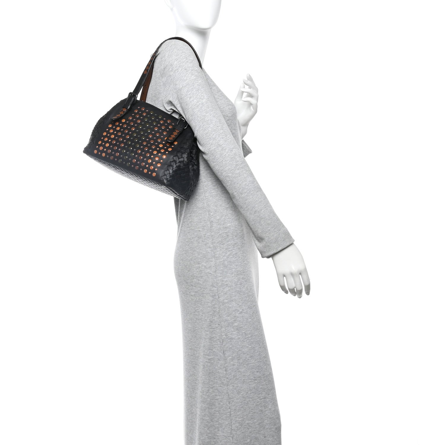Bottega Veneta Nappa Intrecciato Perforated Small Cesta Tote Black Multicolor 2 of 10