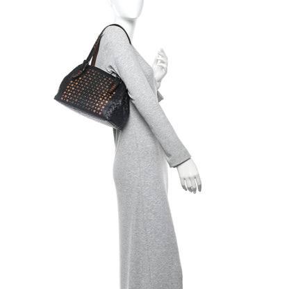 Bottega Veneta Nappa Intrecciato Perforated Small Cesta Tote Black Multicolor 2 of 10