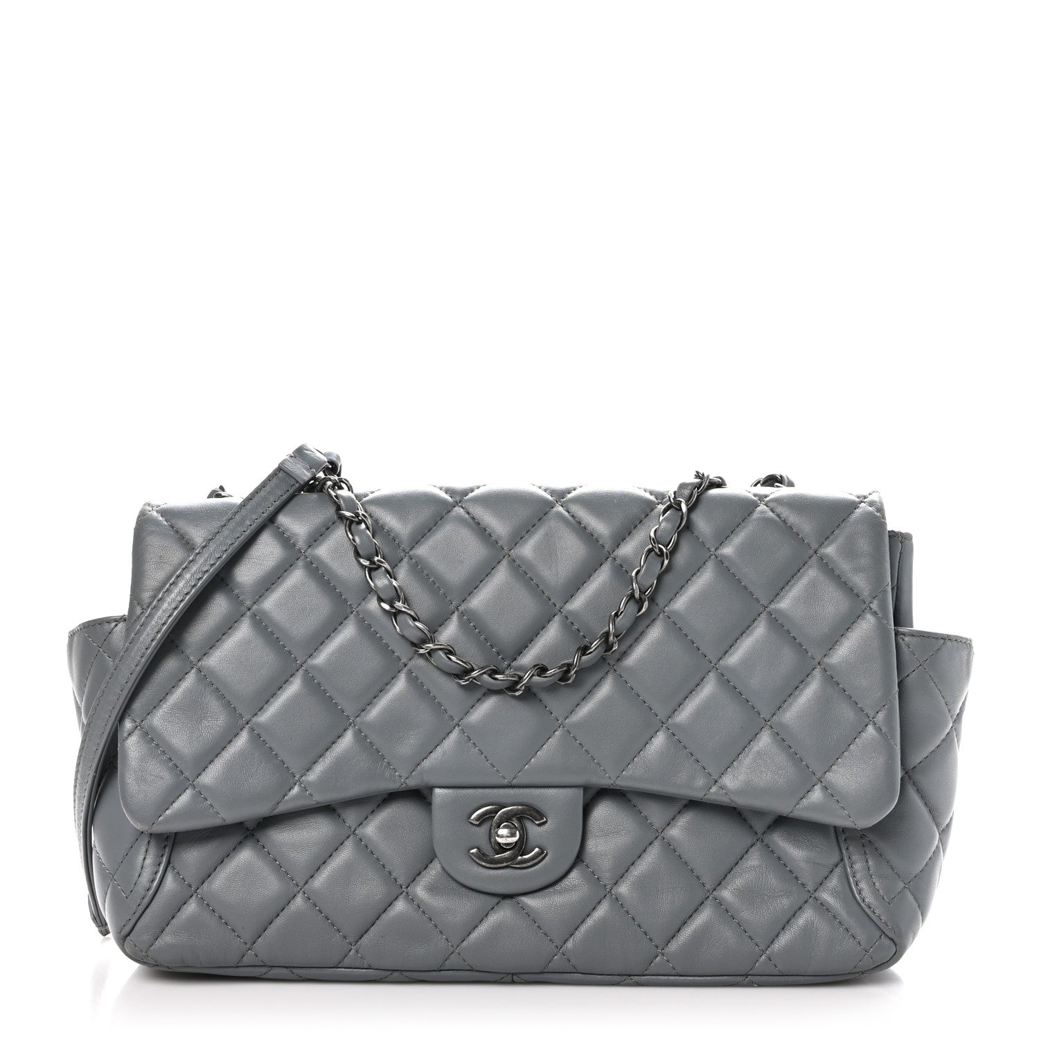 Chanel Lambskin Large Around Pockets Flap Dark Grey 1 of 10