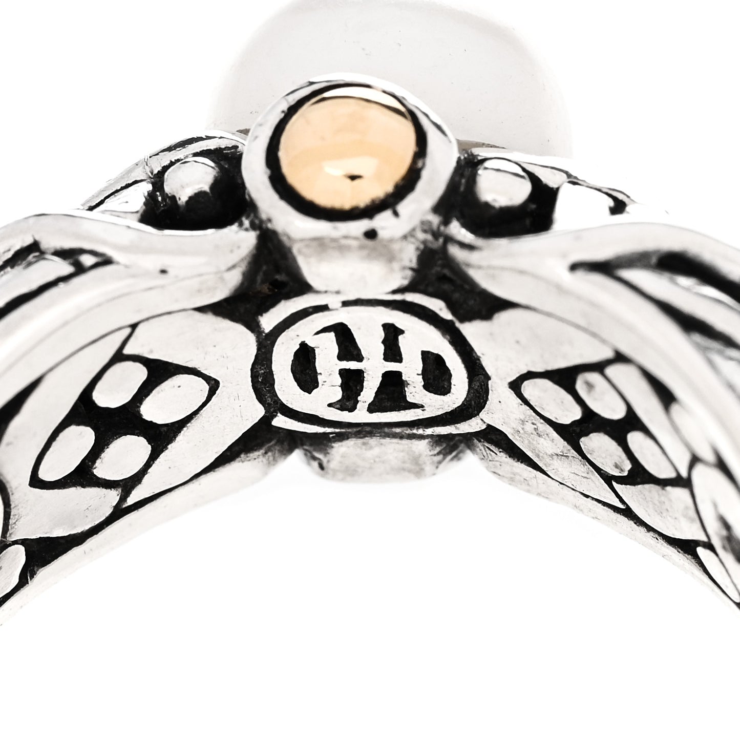 Sterling Silver 18K Yellow Gold Pearl Jaisalmer Ring 54 6.75