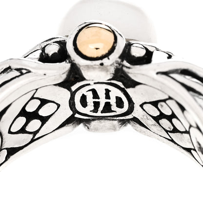 John Hardy Sterling Silver 18K Yellow Gold Pearl Jaisalmer Ring 54 6.75 5 of 6