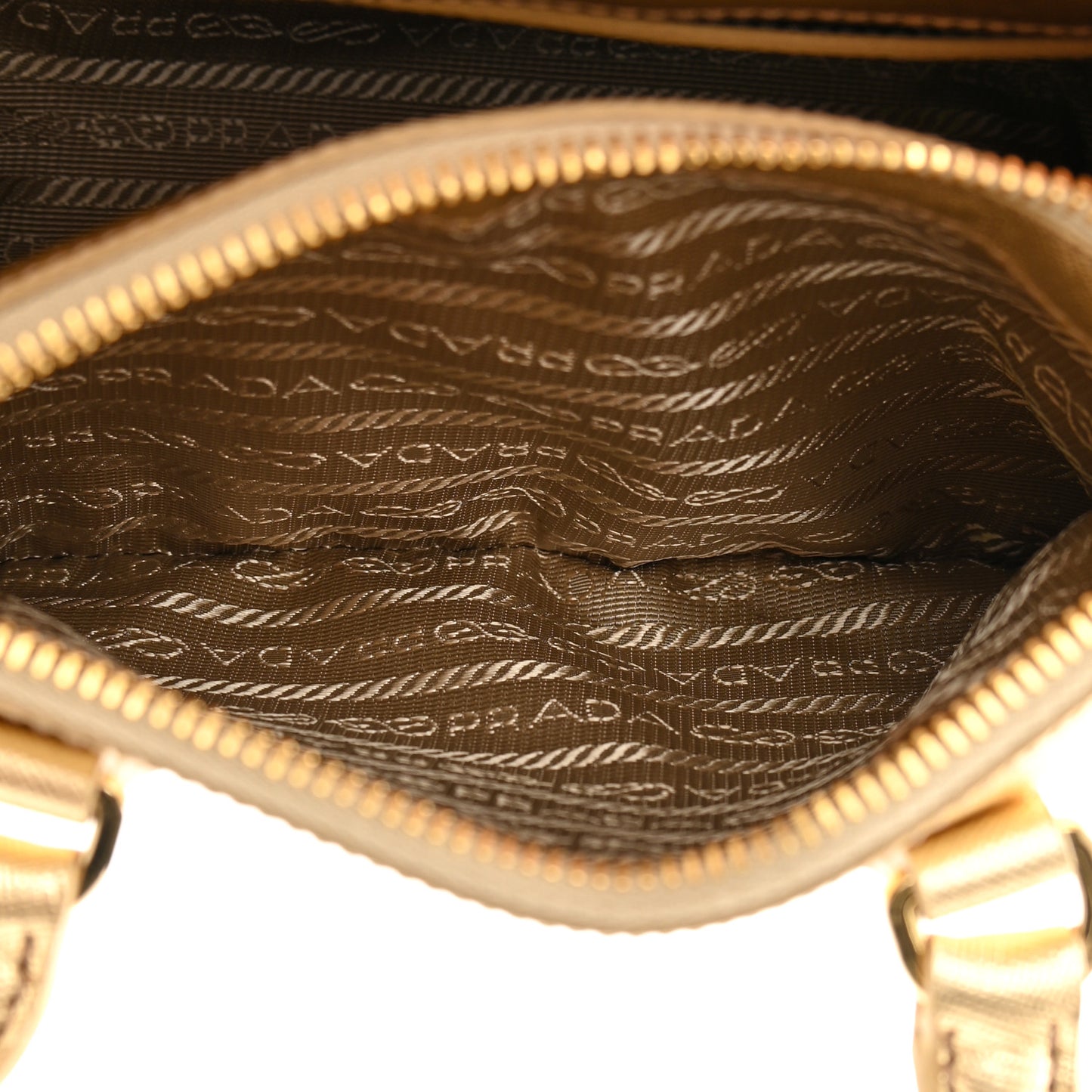 Saffiano Lux Mini Galleria Double Zip Tote Platino