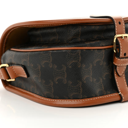 Celine Triomphe Canvas Medium Folco Bag Tan 8 of 11