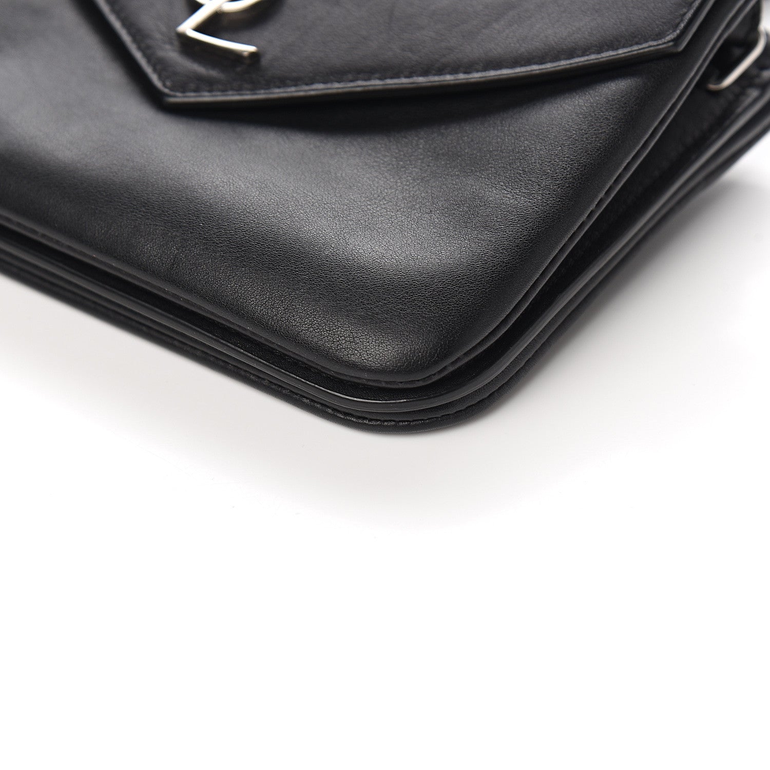 Saint Laurent Calfskin Monogram Tri Pocket Crossbody Bag Black 9 of 10