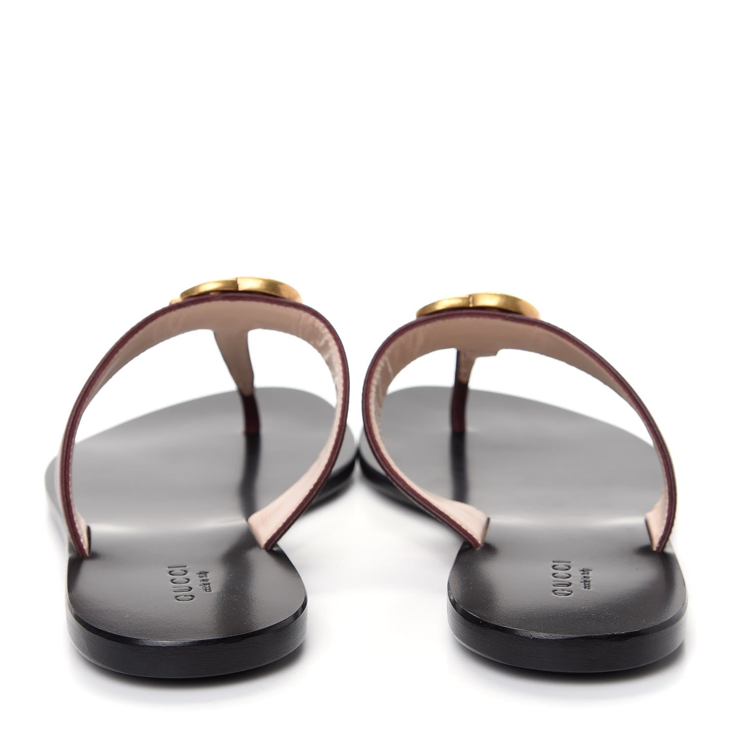 Gucci Calfskin GG Marmont Thong Sandals 36.5 Vintage Bordeaux 7 of 10