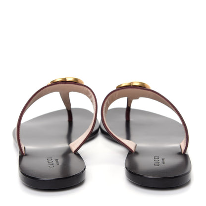 Gucci Calfskin GG Marmont Thong Sandals 36.5 Vintage Bordeaux 7 of 10