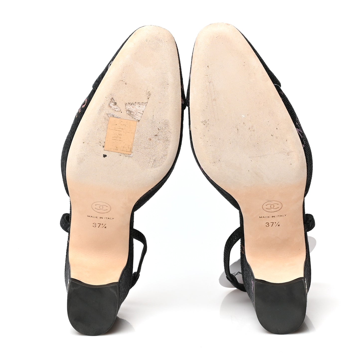 Denim Cap Toe Denim Mood Slingback Flats 37.5 Black Multicolor