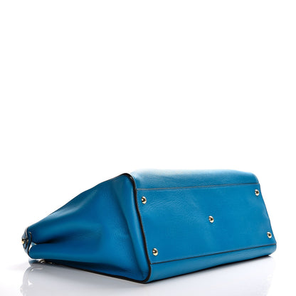 Fendi Vitello Seta Studded Monster Eyes Large Peekaboo Iconic Satchel Blue Royal Black Multicolor 5 of 11