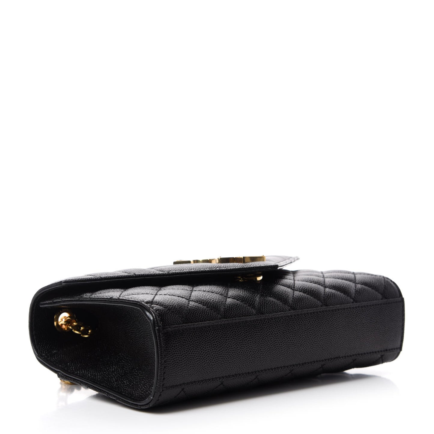 Grain De Poudre Textured Mixed Matelasse Triquilt Small Monogram Satchel Black
