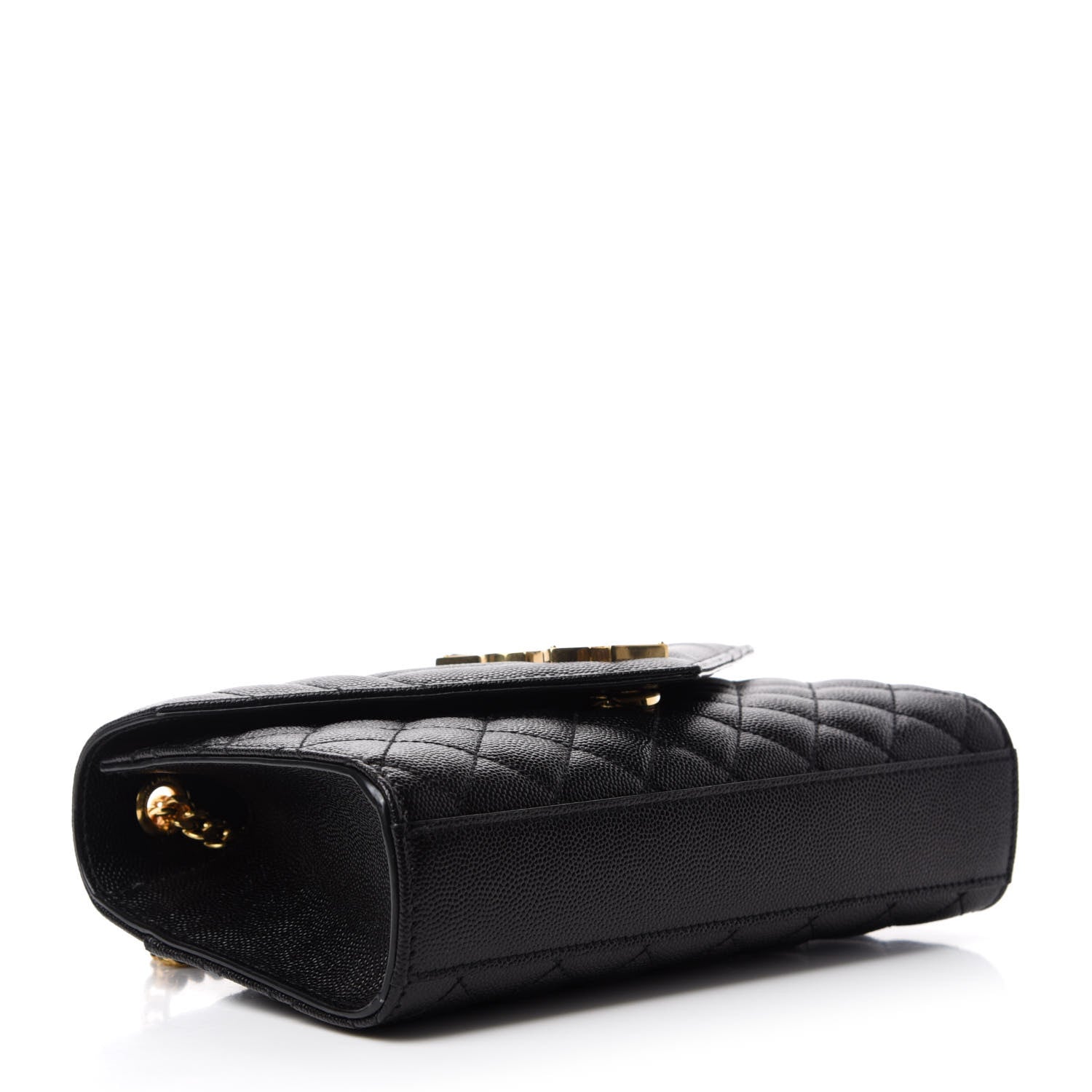 Saint Laurent Grain De Poudre Textured Mixed Matelasse Triquilt Small Monogram Satchel Black 4 of 10