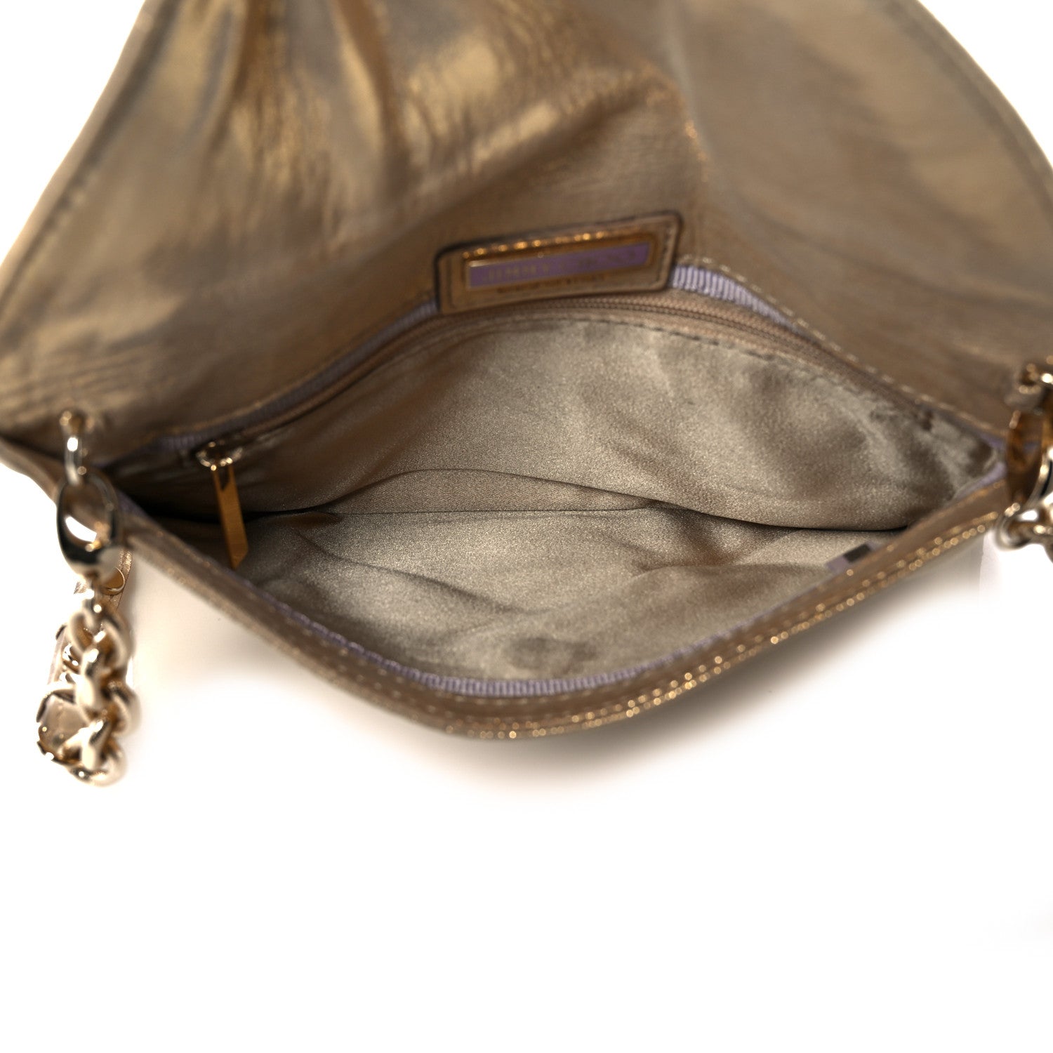 Jimmy Choo Metallic Calfskin Envelope Clutch Gold 5 of 14