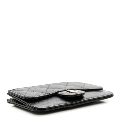 Chanel Caviar Quilted Flap Zip Card Holder Black 4 of 8
