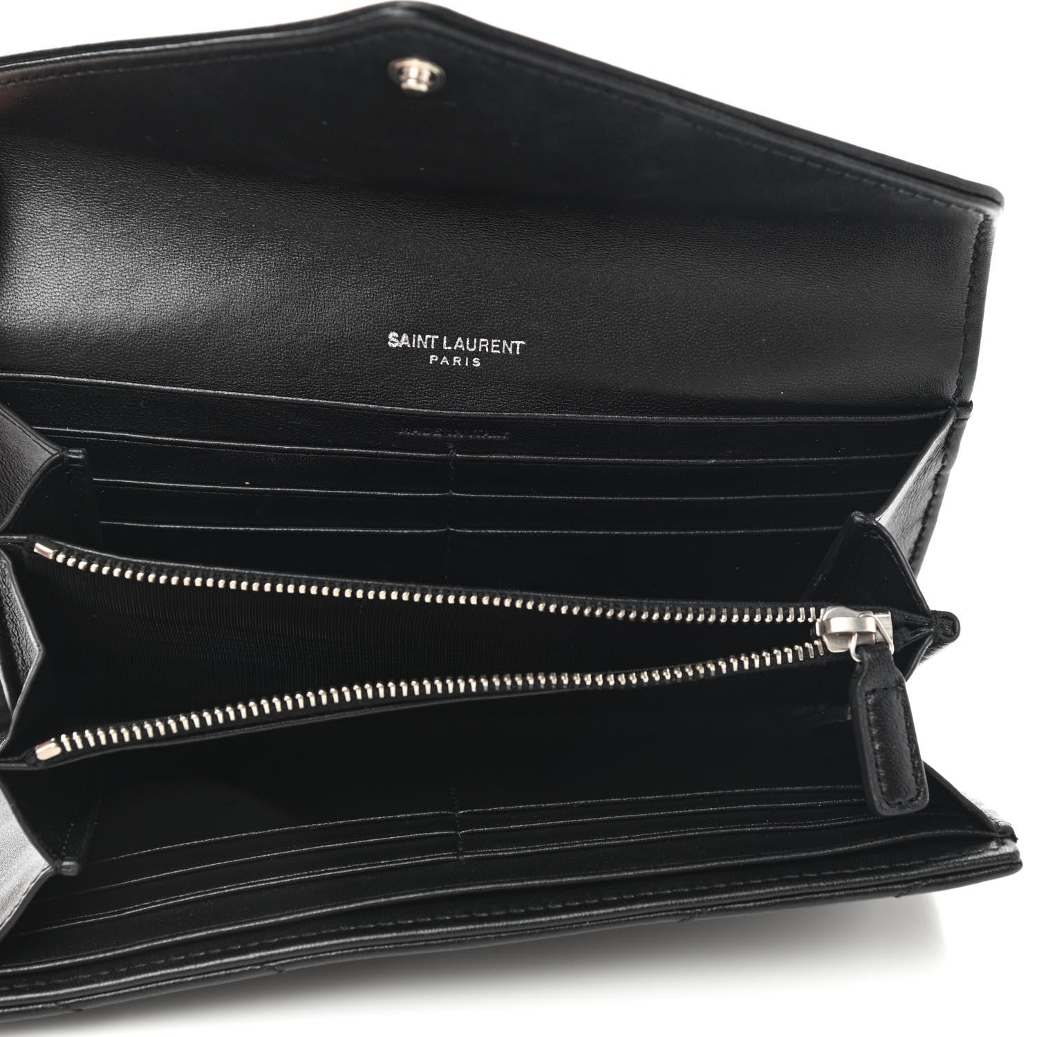 Saint Laurent Lambskin Y Quilted Monogram Large Loulou Flap Wallet Black 5 of 7