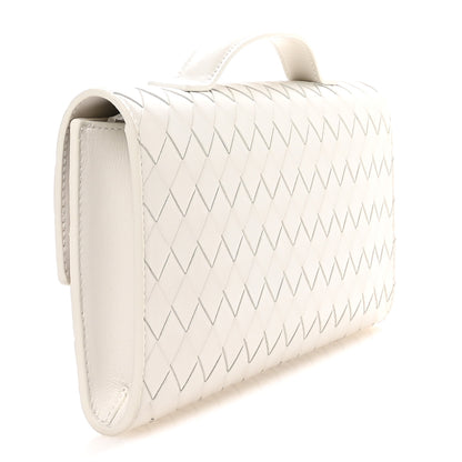 Bottega Veneta Nappa Intrecciato Long Andiamo Top Handle Clutch White 3 of 11