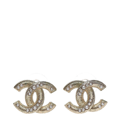 Chanel Pearl CC Earrings Gold 1 of 6