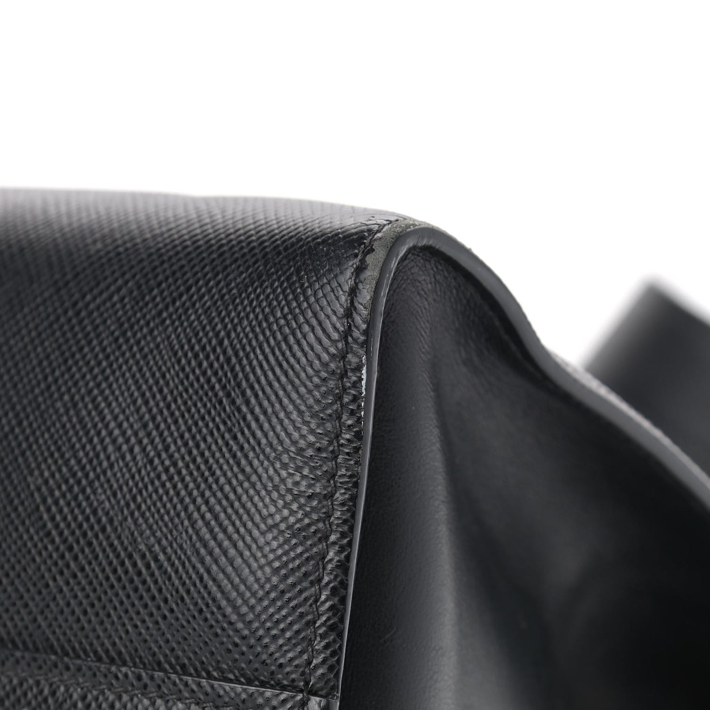 Saffiano Cuir Calfskin Large Monochrome Top Handle Tote Black