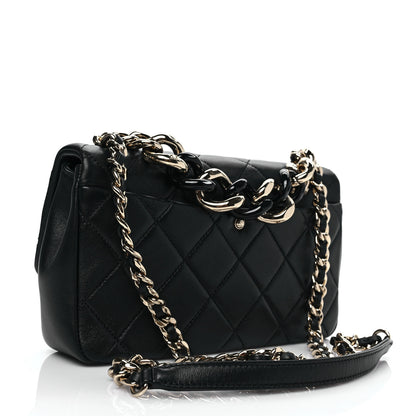 Chanel Lambskin Quilted Resin Bi-Color Chain Flap Bag Black 3 of 8