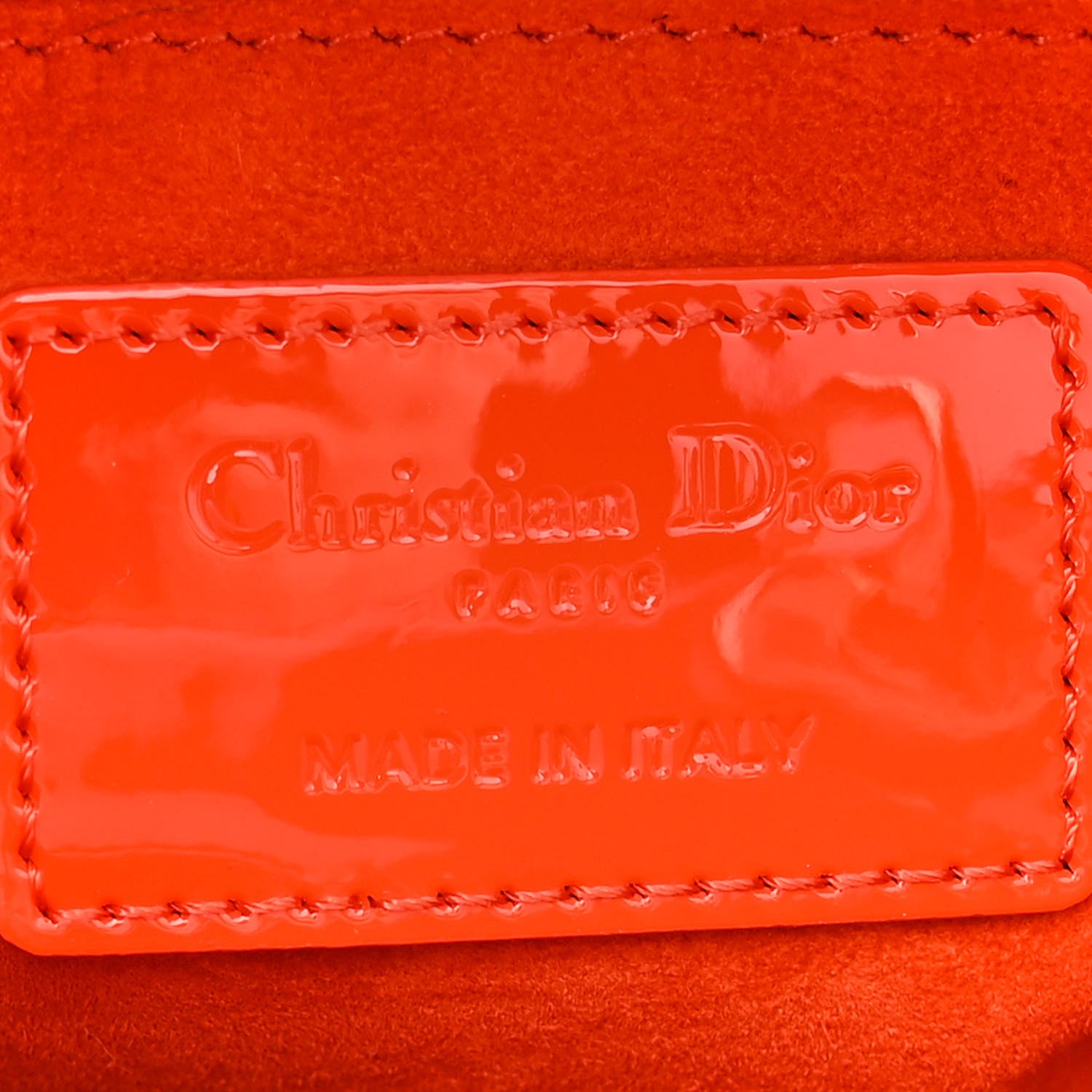 Christian Dior Patent Cannage Mini Lady Dior Orange 1502137
